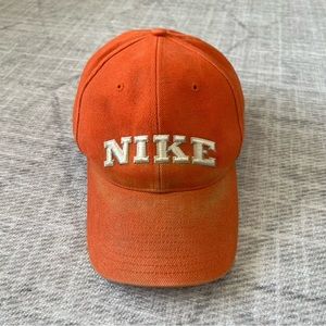 Vintage 2000s Y2K Nike Air Pro Classics Athletic Adjustable Velcro Orange Hat